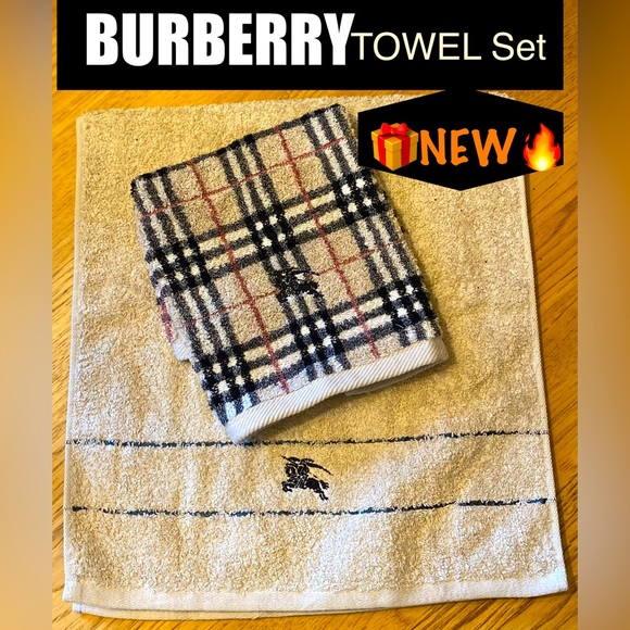 Burberry Other - NEW🔥 BURBERRY NOVA CHECK 🐎 Cotton Hand Towel SET🎁💯% Cotton/Camel🔥NWT🎁